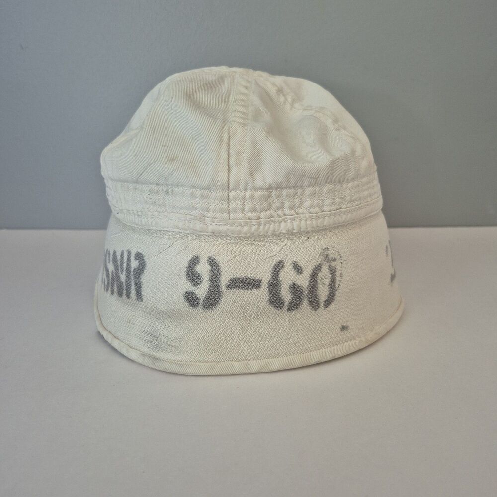 Vintage WWII Korean War US Navy Enlisted Dixie Cup Sailor Hat USNR Stencil Small